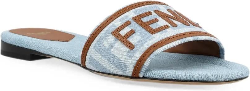 FENDI Sunshine sandalen met logo-patch Blauw - Foto 4