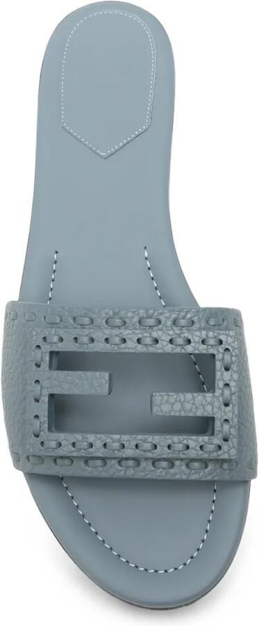 FENDI Tube baguette leren sandalen met textuur Blauw - Foto 2