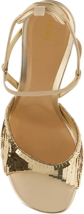 FENDI Very Colibrì leren sandalen verfraaid met pailletten Goud - Foto 3