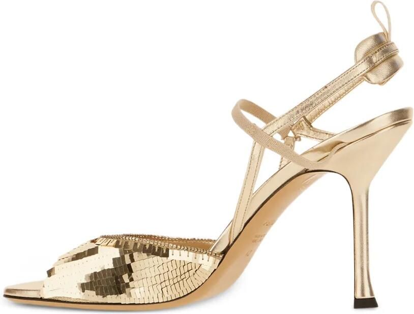 FENDI Very Colibrì leren sandalen verfraaid met pailletten Goud - Foto 2