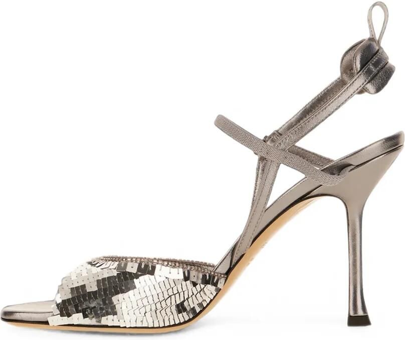 FENDI Very Colibrì leren sandalen verfraaid met pailletten Zilver - Foto 2