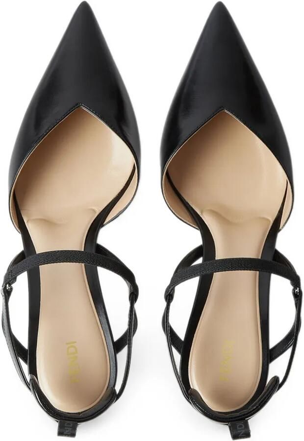 FENDI Very Colibri slingback pumps met puntige neus Zwart - Foto 2