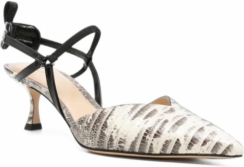 FENDI Pumps met slangenleer-effect en puntige neus Beige - Foto 2