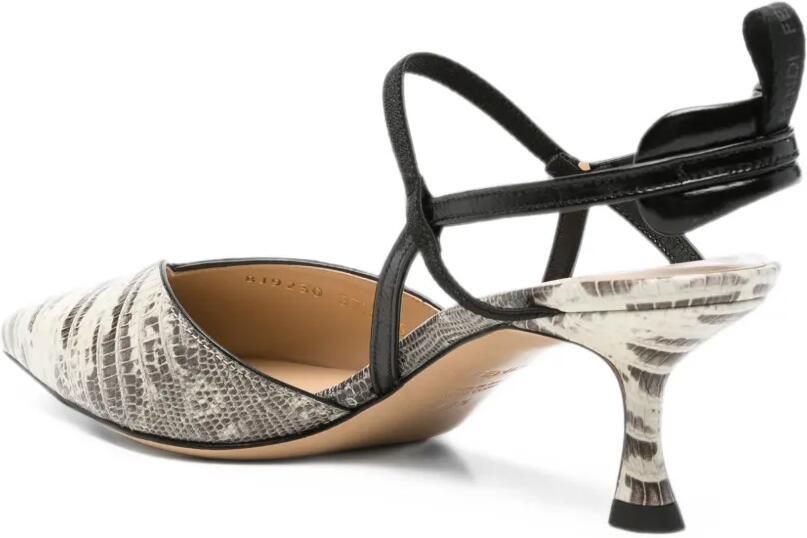 FENDI Pumps met slangenleer-effect en puntige neus Beige - Foto 3