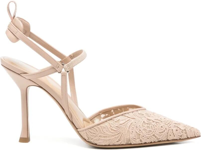 FENDI Very Colibrì pumps met kant Beige