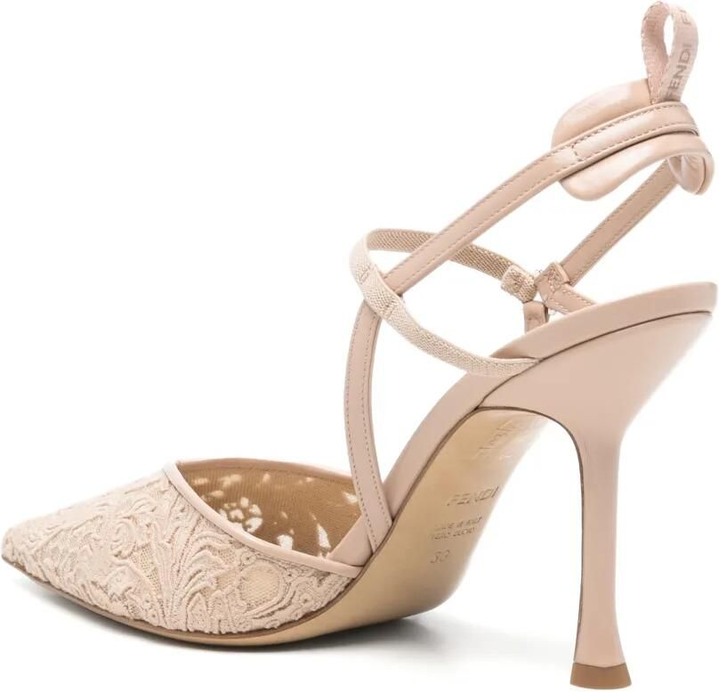 FENDI Very Colibrì pumps met kant Beige - Foto 2