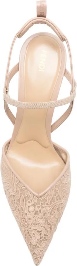 FENDI Very Colibrì pumps met kant Beige - Foto 3