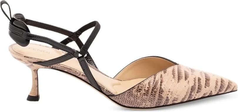FENDI Very Colibrì pumps met tegu-print Beige