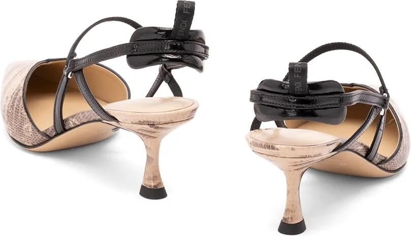 FENDI Very Colibrì pumps met tegu-print Beige - Foto 3