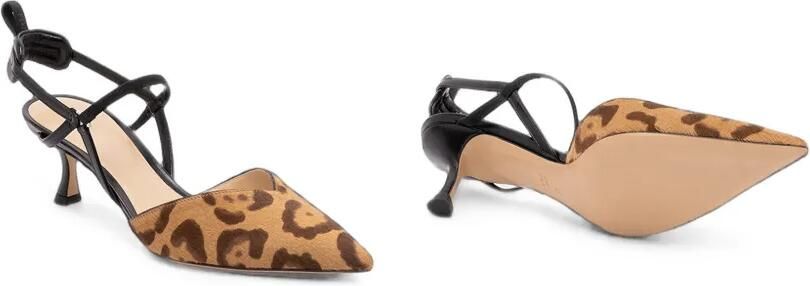 FENDI Very Colibrì slingback pumps met dierenprint Bruin
