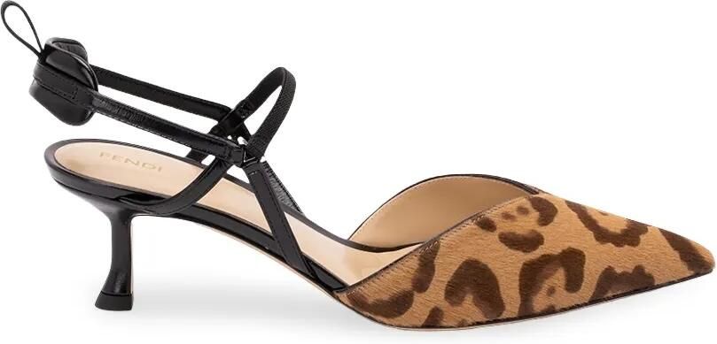 FENDI Very Colibrì slingback pumps met dierenprint Bruin - Foto 5