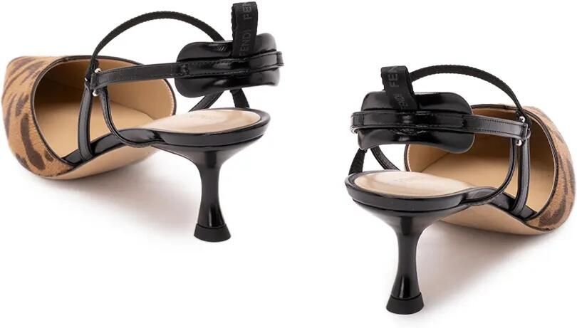 FENDI Very Colibrì slingback pumps met dierenprint Bruin - Foto 4
