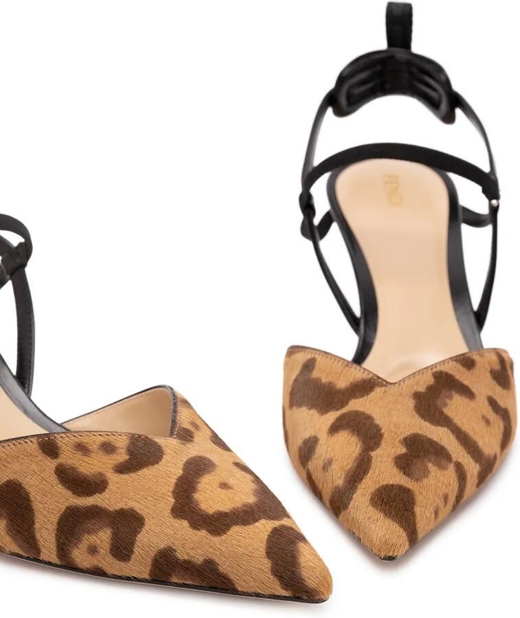 FENDI Very Colibrì slingback pumps met dierenprint Bruin - Foto 2