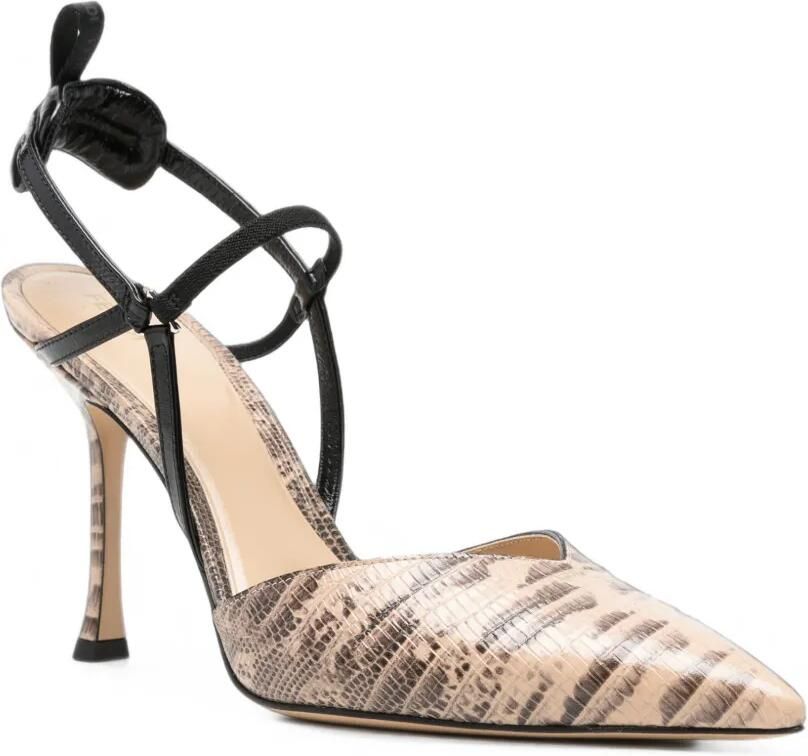 FENDI Very Colibrì slingback pumps met slangeneffect Beige - Foto 3