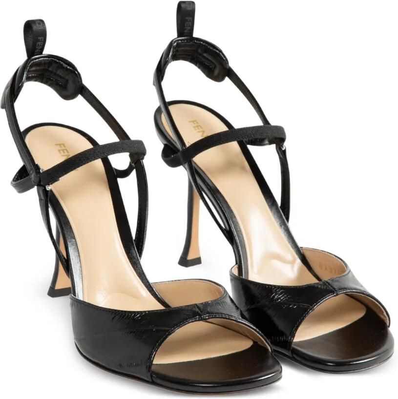FENDI Very Colibri slingback sandalen met hak Zwart - Foto 4