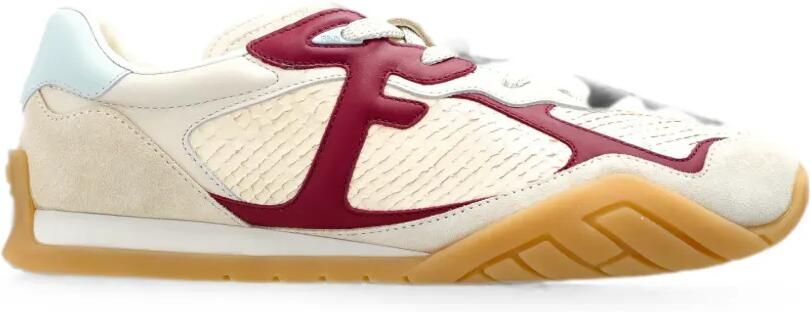 FENDI Wave Pulse low-top sneakers van wit zalmleer Beige