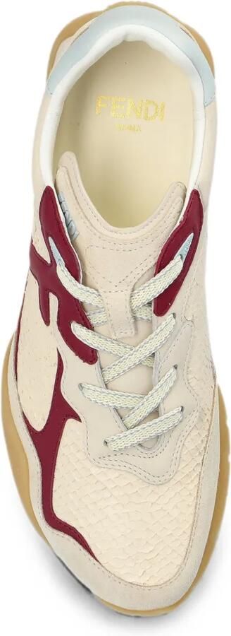 FENDI Wave Pulse low-top sneakers van wit zalmleer Beige - Foto 3