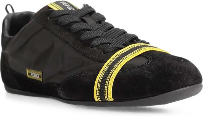 FENDI Wrap sneakers met vlakken en logo-patch Zwart - Foto 3