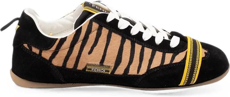 FENDI Wrap sneakers met tijger-print en vlakken Bruin