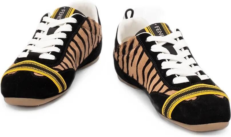 FENDI Wrap sneakers met tijger-print en vlakken Bruin - Foto 3