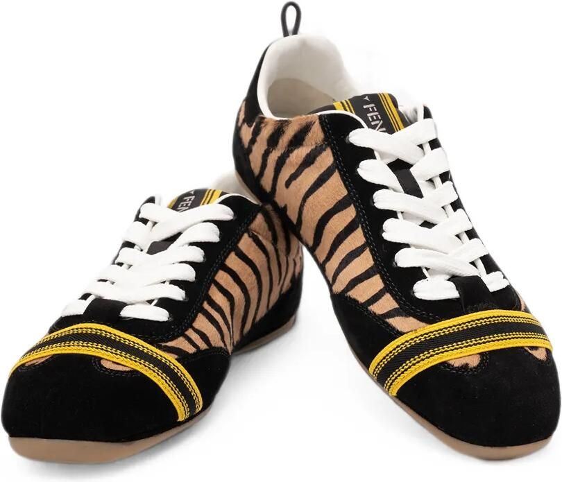 FENDI Wrap sneakers met tijger-print en vlakken Bruin - Foto 2
