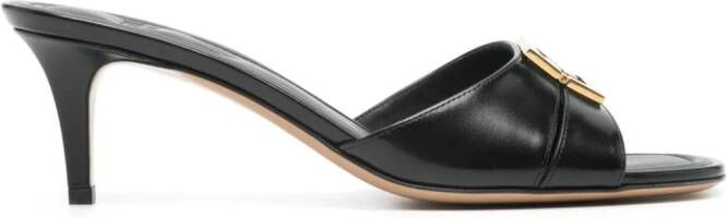 FENDI Ffold 55mm leather mules Zwart