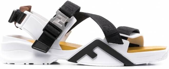 FENDI Flow sandalen met jacquard logo Zwart