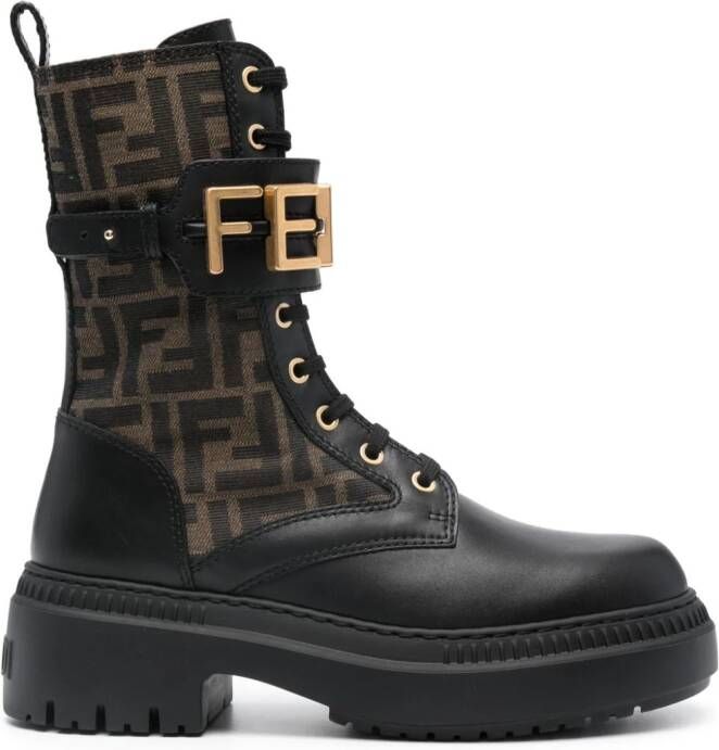 FENDI graphy laarzen met logoplakkaat Zwart