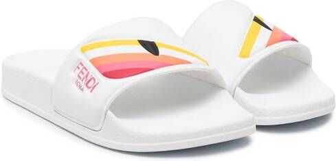 Fendi Kids Eye sandalen Wit