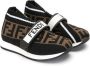 Fendi Kids Fendi Love sneakers met klittenband Bruin - Thumbnail 1