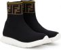 Fendi Kids high-top sneakers met FF logo Zwart - Thumbnail 1