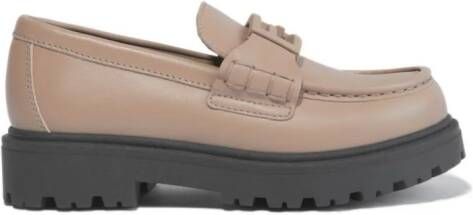 Fendi Kids Leren loafers Beige