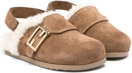 Fendi Kids Leren sandalen Bruin