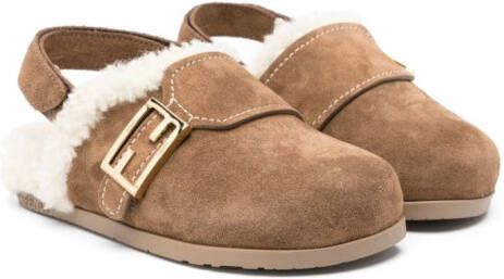 Fendi Kids Leren sandalen Bruin