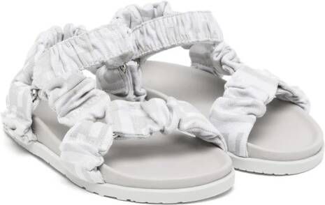 Fendi Kids Leren sandalen Grijs