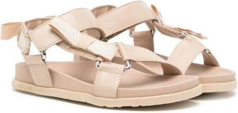 Fendi Kids Sandalen met klittenband Beige