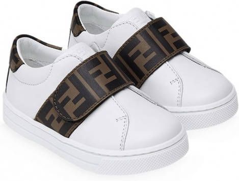 Fendi Kids Sneakers met FF klittenband Wit