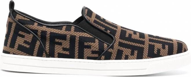 Fendi Kids Sneakers met FF-logo Bruin