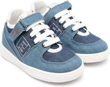 Fendi Kids Sneakers met geborduurd logo Blauw