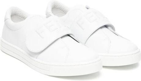 Fendi Kids Sneakers met logo-reliëf Wit