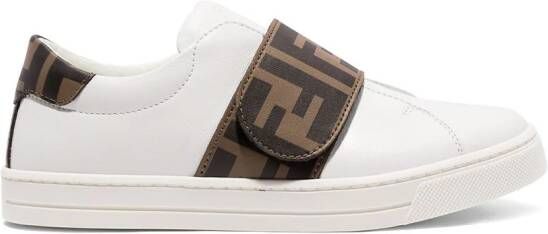 Fendi Kids Sneakers met logoprint Wit