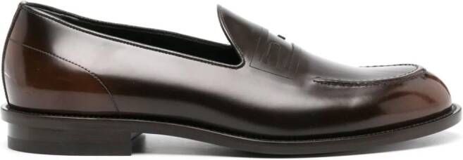 FENDI Lakleren loafers met FF-reliëf Bruin