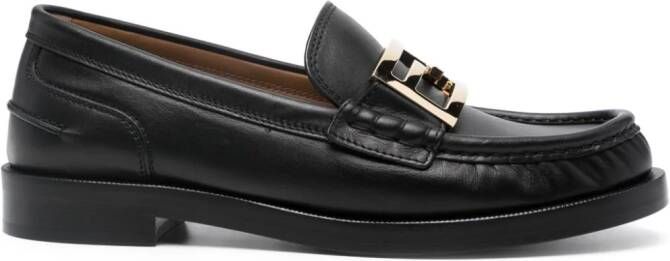 FENDI Loafers met logoplakkaat Zwart