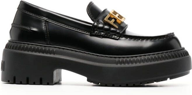 FENDI Loafers met chunky zool Zwart