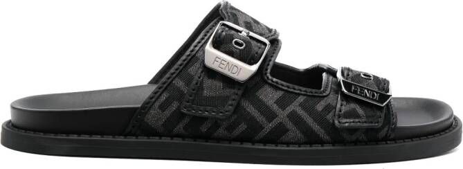 FENDI Feel sandalen met FF-jacquard Zwart