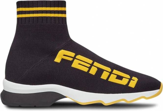 Fendi Soksneakers met logo Zwart - Schoenen.nl
