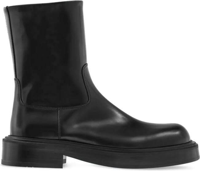 Ferragamo Leren enkellaarzen Zwart