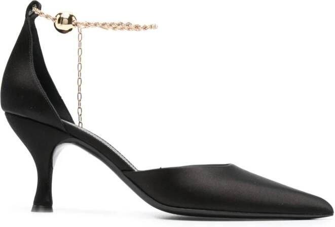 Ferragamo 70 mm satijnen pumps Zwart