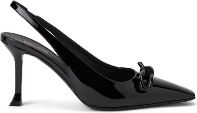 Ferragamo 80mm bow-detailing slingback pumps Zwart