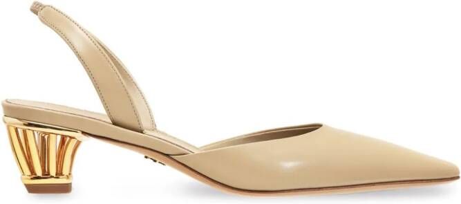 Ferragamo Alyssa slingback pumps met kooihak Beige